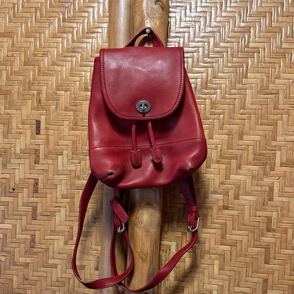 Coach vintage Red Leather Backpack main image 5